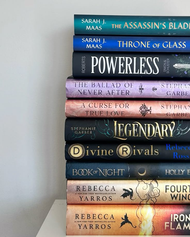 Stack of books on a shelf